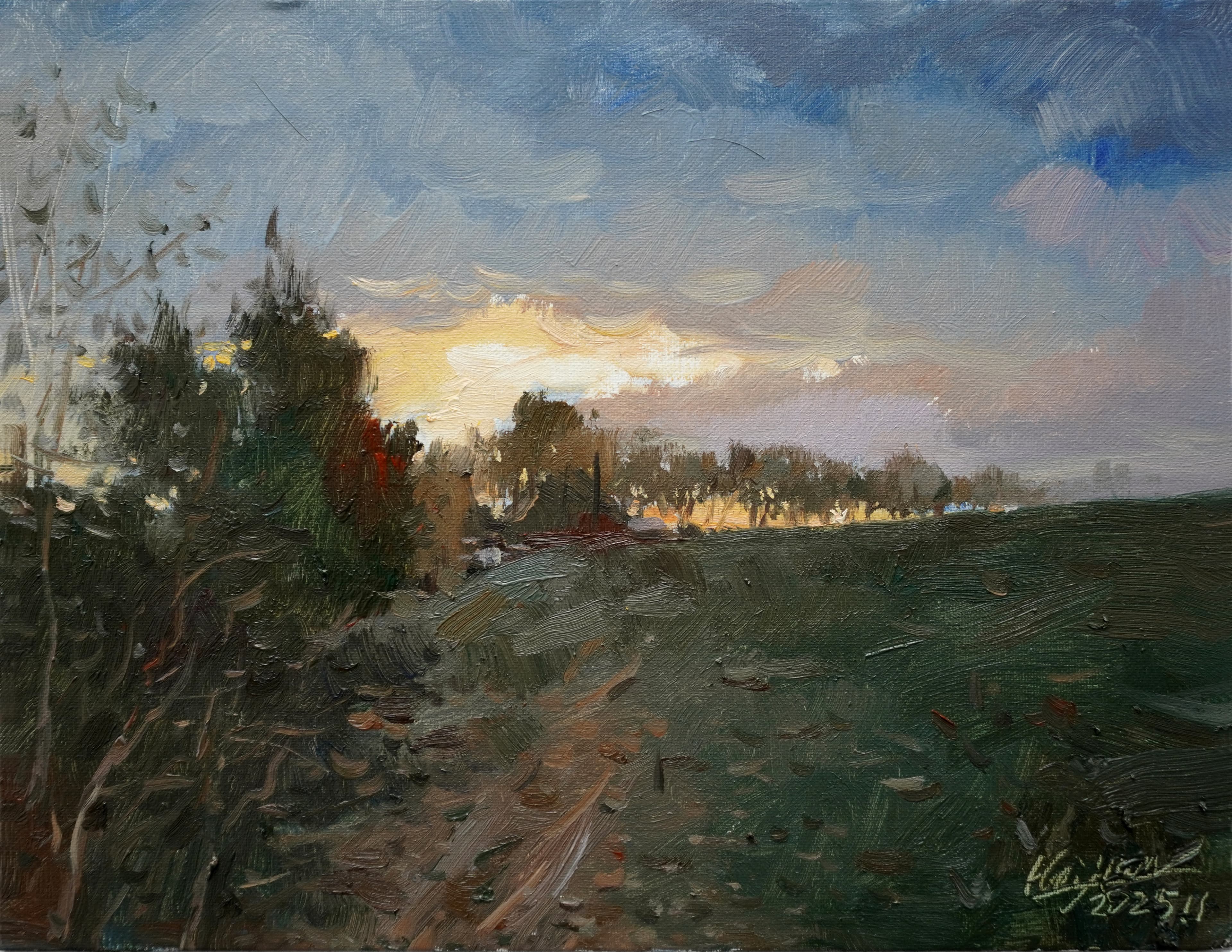 Dusk — oil painting