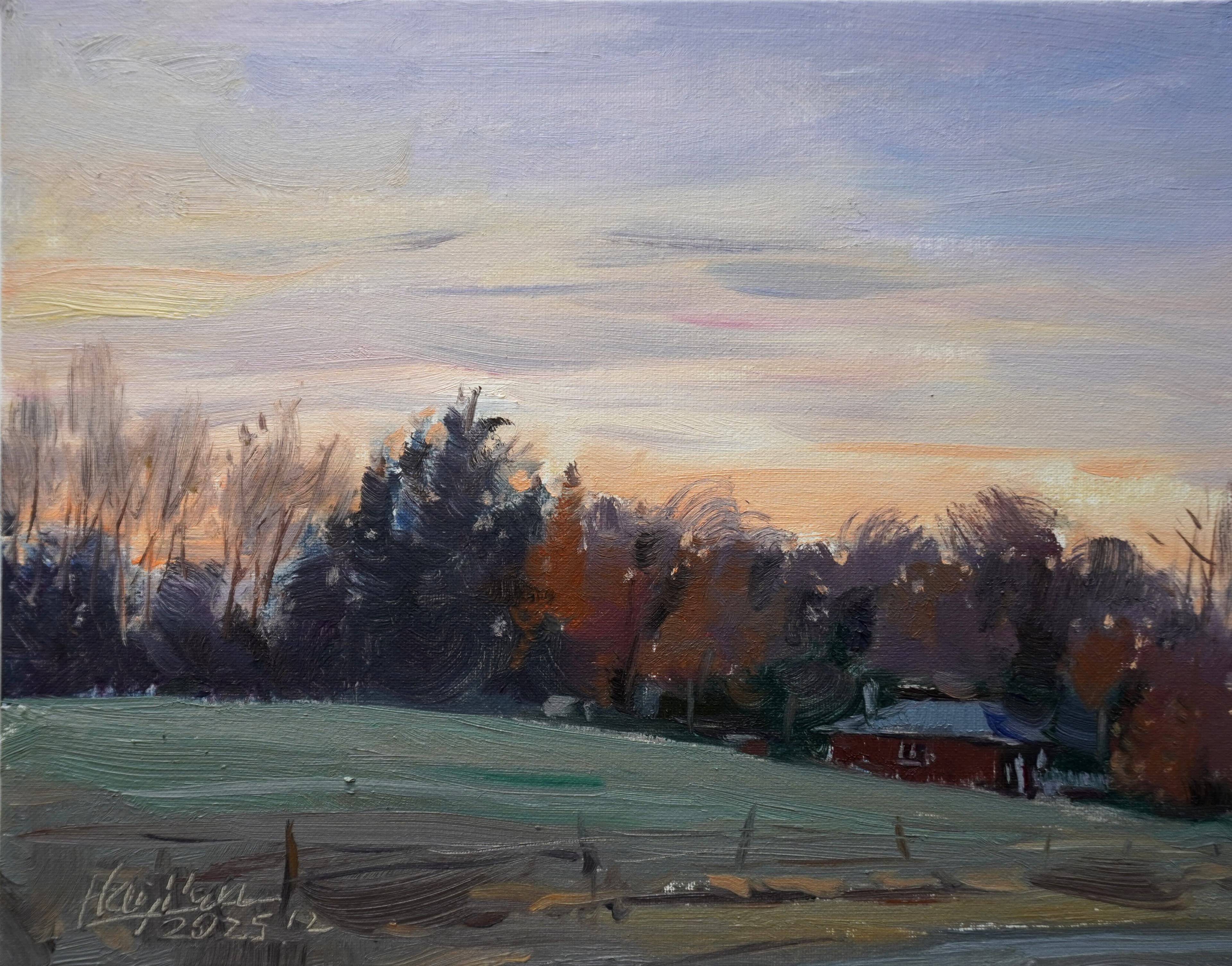 Frost descent — oil painting